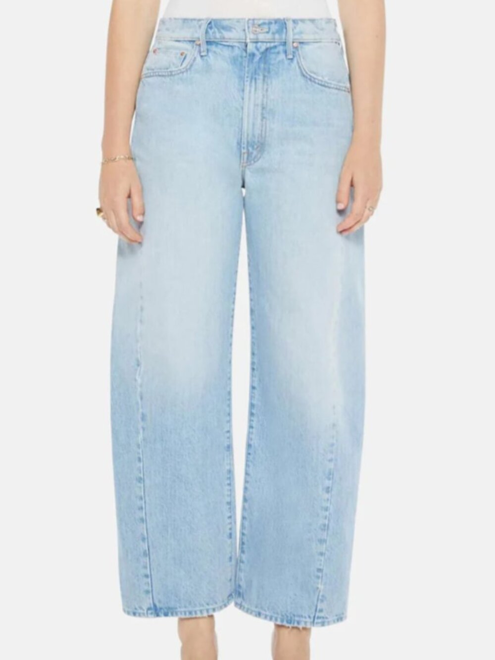 Mother Half Pipe Flood Barrel Jean Light Wash Size 24
